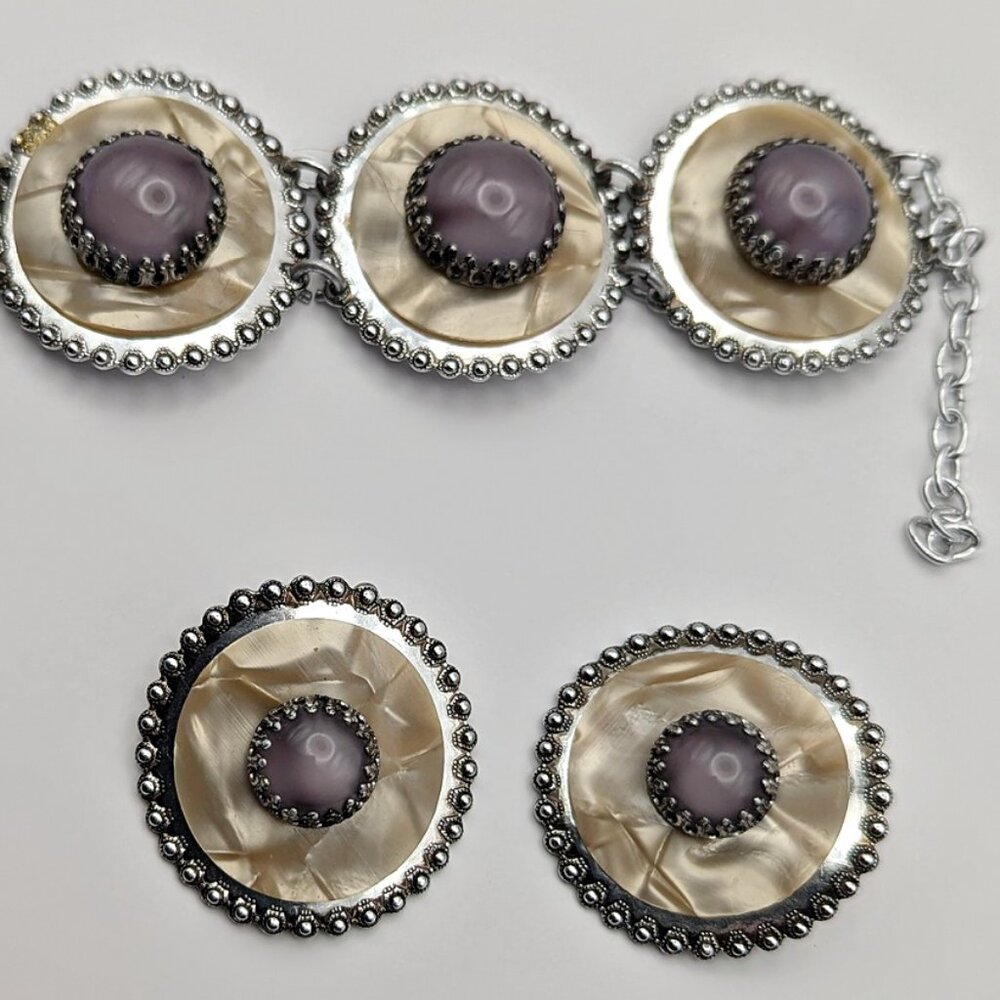 Vintage Western Germany Bracelet & Earring Set | Eloxal Aluminum Jewelry